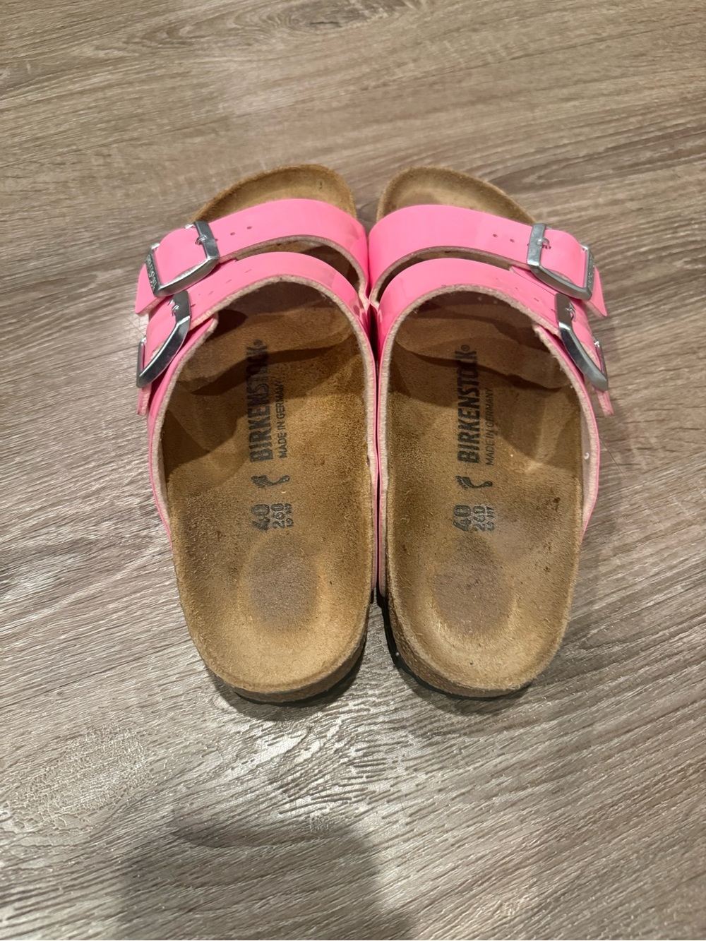Birkenstock Pink Arizona Patent Leather Sandals - Picture 2 of 4